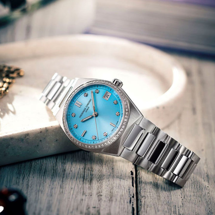 Frederique Constant Highlife Ladies Quartz Watch with Diamond Bezel and Markers