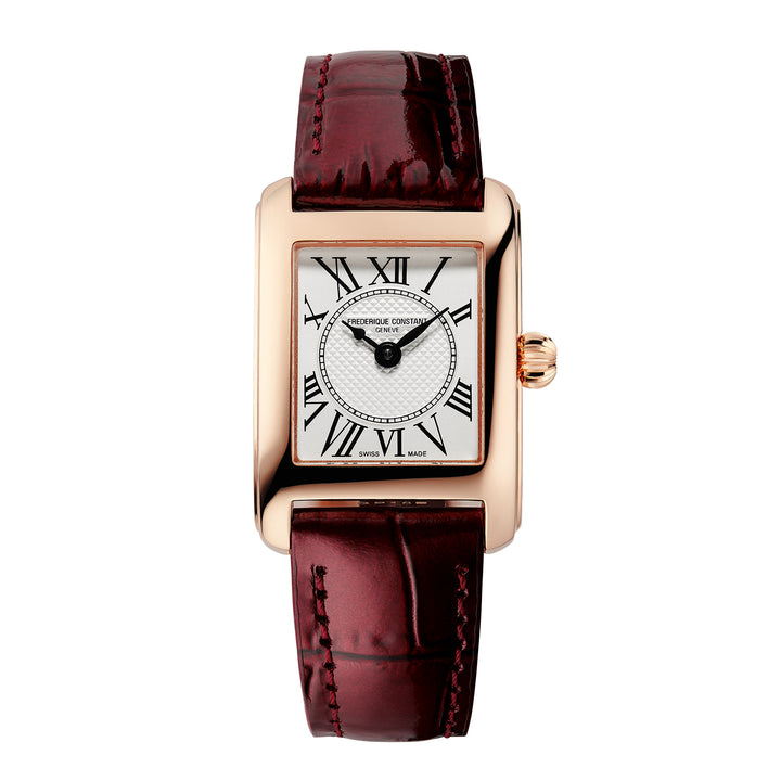 Frederique Constant Men's Rose Gold Tone Case Silver Dial Quartz Watch