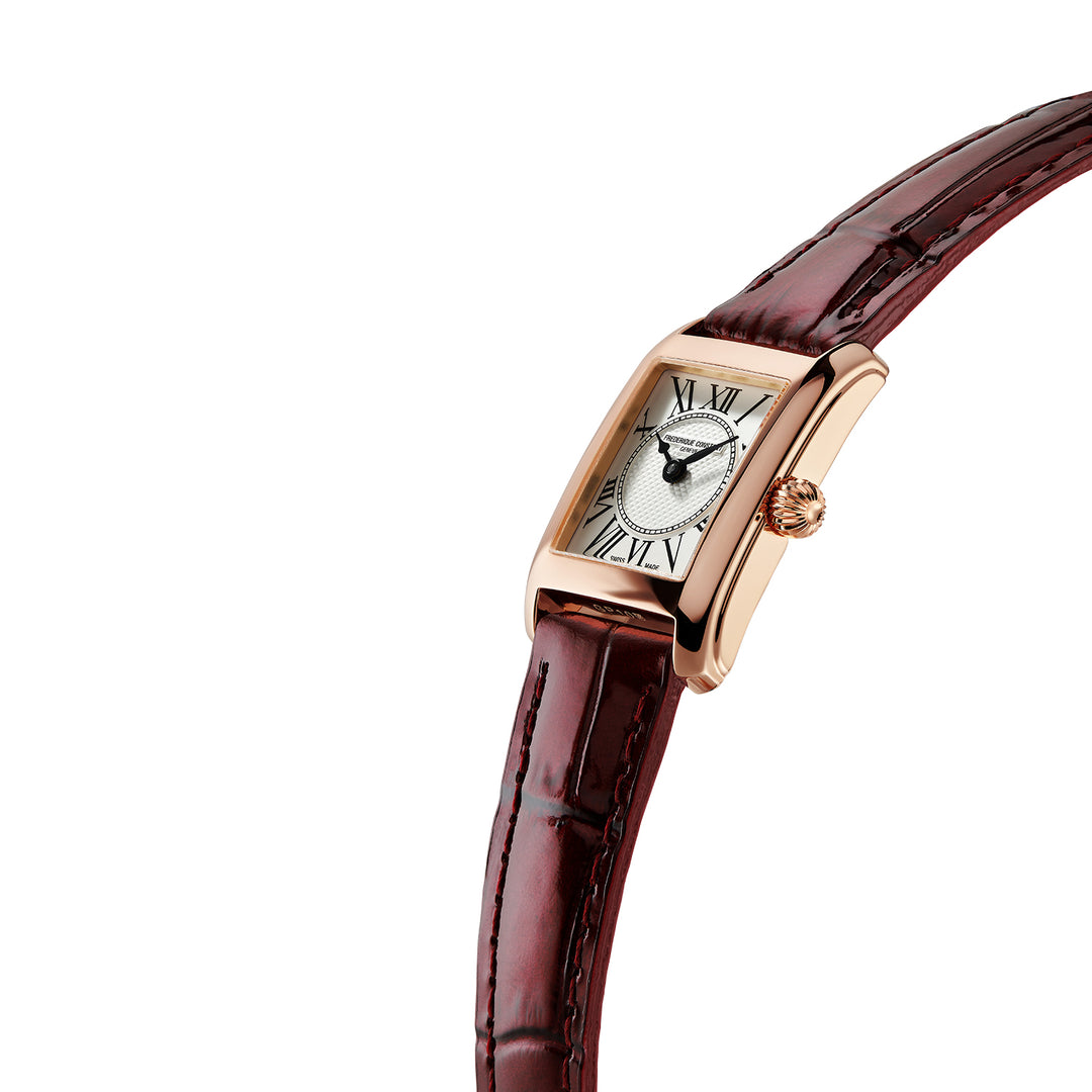 Frederique Constant Men's Rose Gold Tone Case Silver Dial Quartz Watch