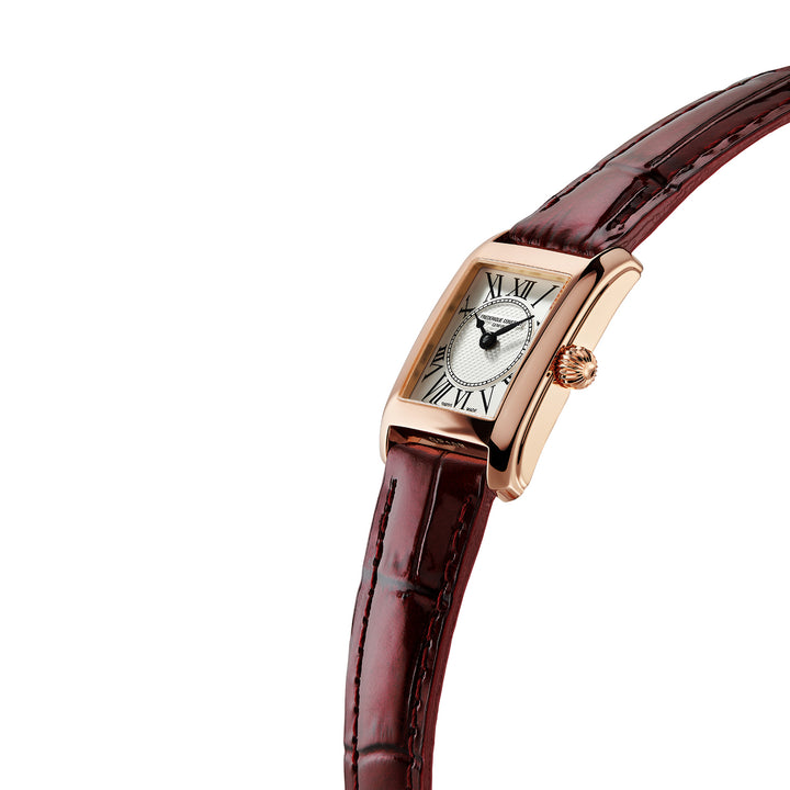 Frederique Constant Men's Rose Gold Tone Case Silver Dial Quartz Watch