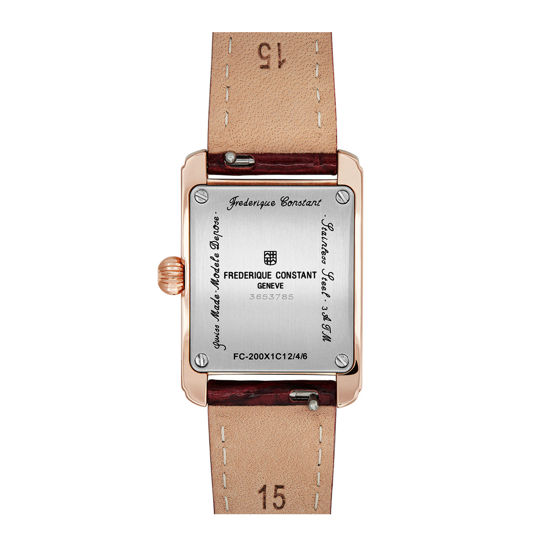 Frederique Constant Men's Rose Gold Tone Case Silver Dial Quartz Watch