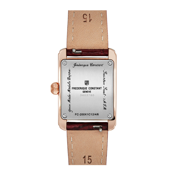 Frederique Constant Men's Rose Gold Tone Case Silver Dial Quartz Watch