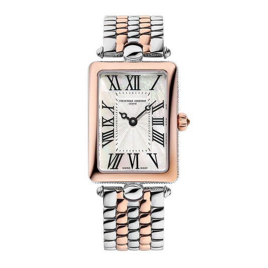 Frederique Constant Women's Watch Silver & Rose Gold Tone Case Silver Dial Quartz Watch
