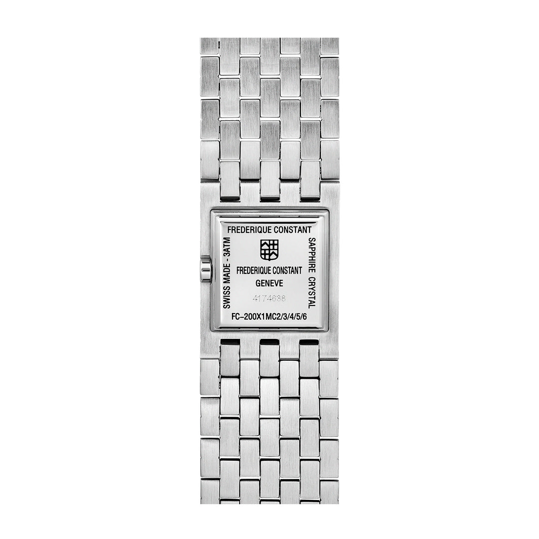 Frederique Constant Ladies Silver Tone Case Black Dial Quartz Watch