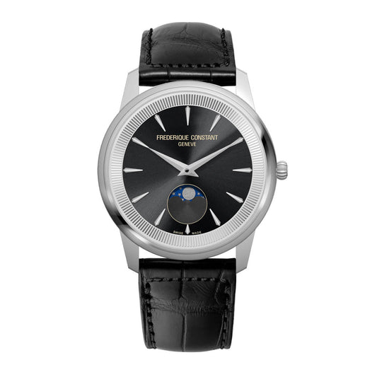 Frederique Constant Classics Moneta Moonphase Unisex Watch Black Dial