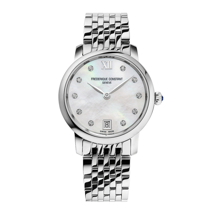 Frederique Constant Ladies Rose Go;d Tone Case White Dial Quartz Watch