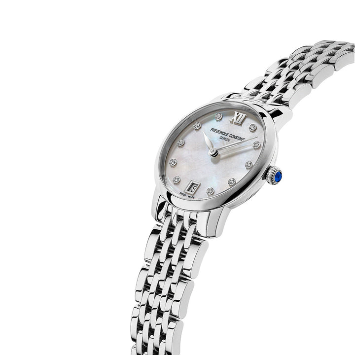 Frederique Constant Ladies Rose Go;d Tone Case White Dial Quartz Watch