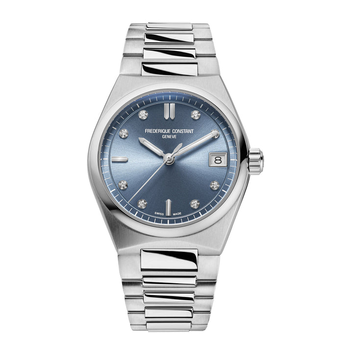 Frederique Constant Women's Silver Tone Case Blue Dial  Quartz Watch