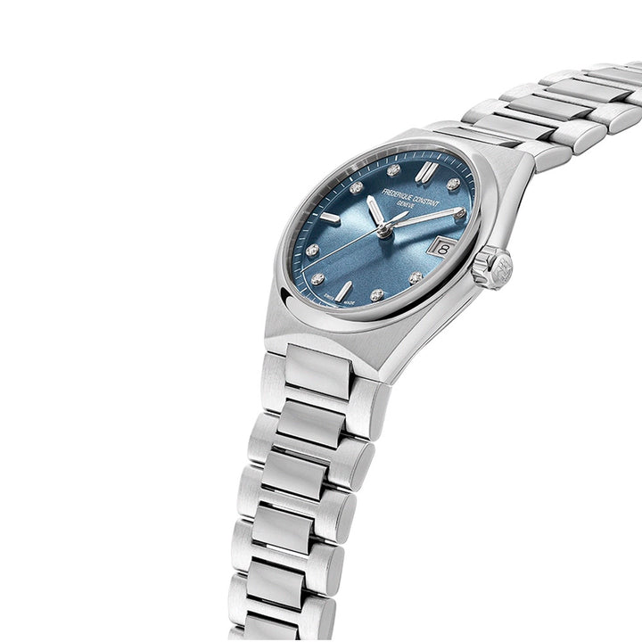 Frederique Constant Women's Silver Tone Case Blue Dial  Quartz Watch