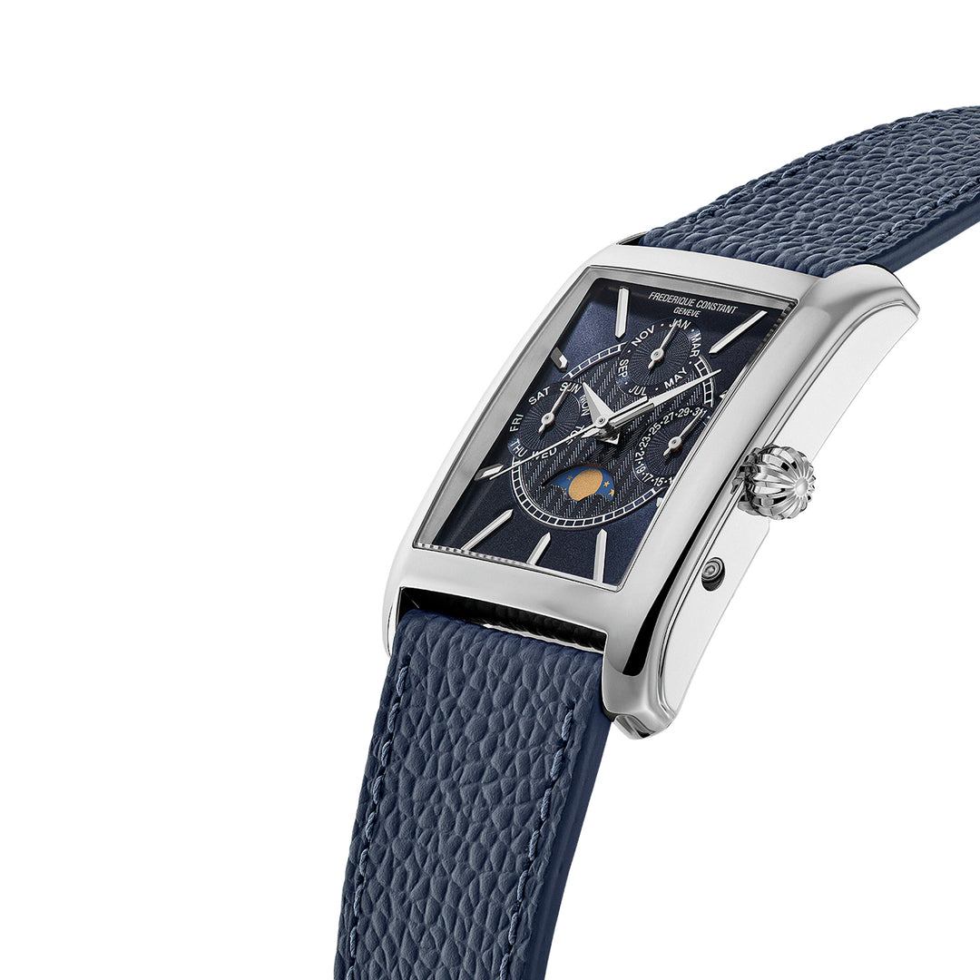 Frederique Constant Ladies Silver Tone Case Blue Dial Quartz Watch