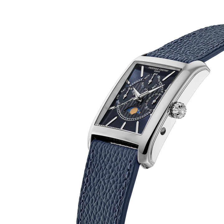 Frederique Constant Ladies Silver Tone Case Blue Dial Quartz Watch