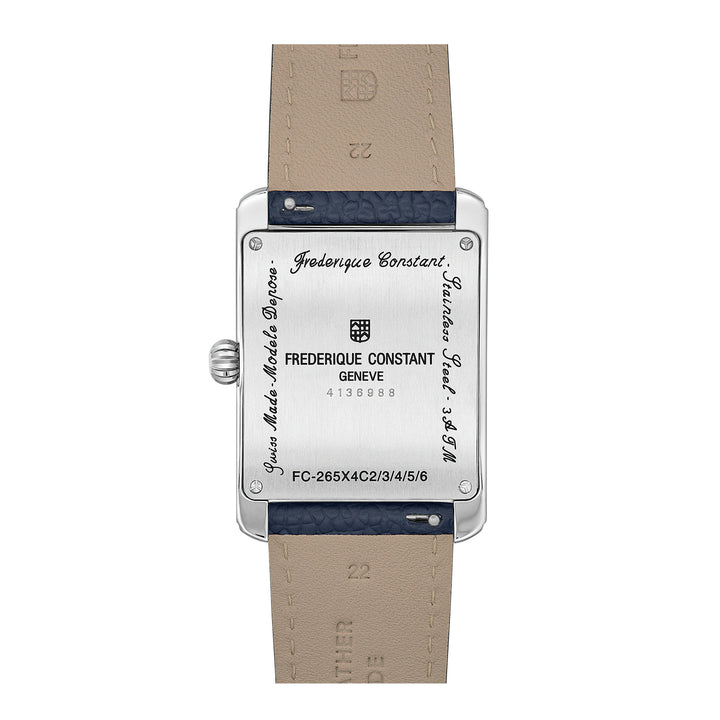 Frederique Constant Ladies Silver Tone Case Blue Dial Quartz Watch