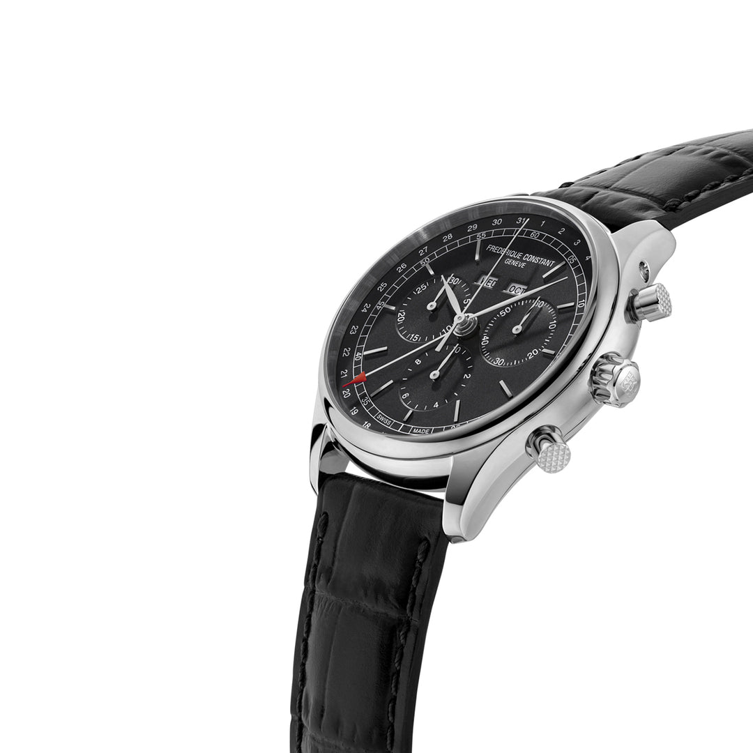 Frederique Constant Men's Silver Tone Case Grey Dial Quartz Watch