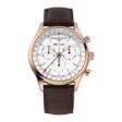 Frederique Constant Men's Rose Gold Tone Case Silver Dial  Quartz Watch