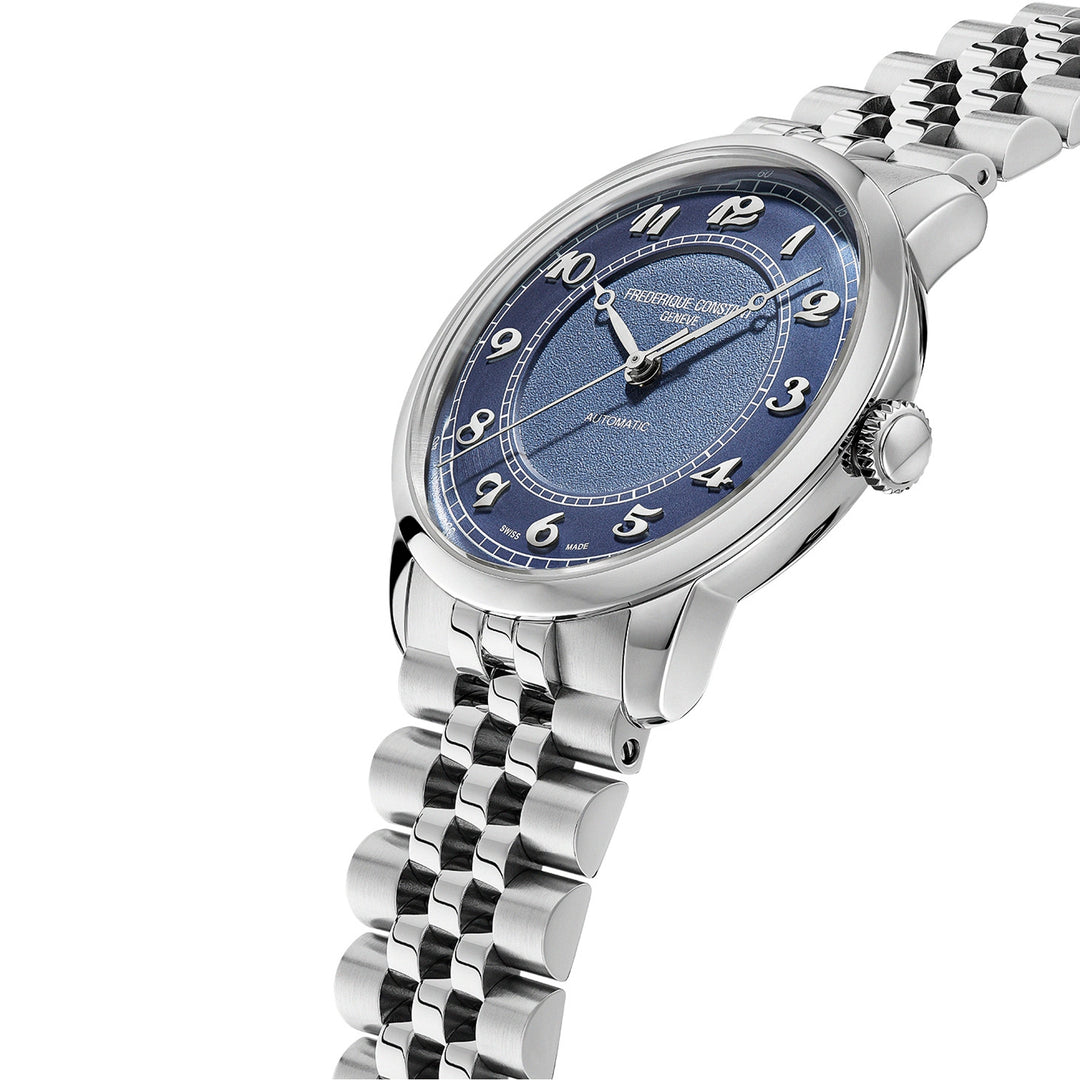 Frederique Constant Men's Silver Tone Case Blue Dial Automatic Watch