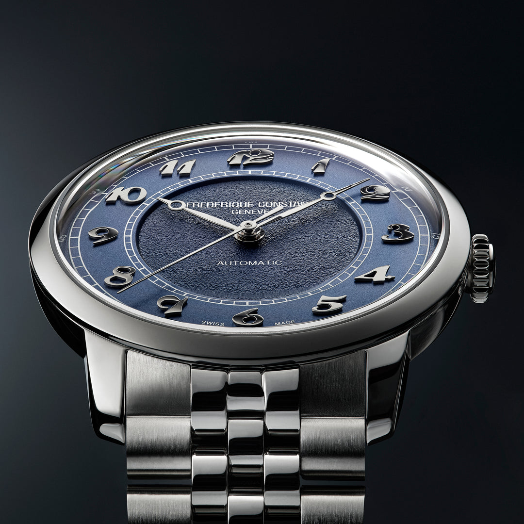 Frederique Constant Men's Silver Tone Case Blue Dial Automatic Watch