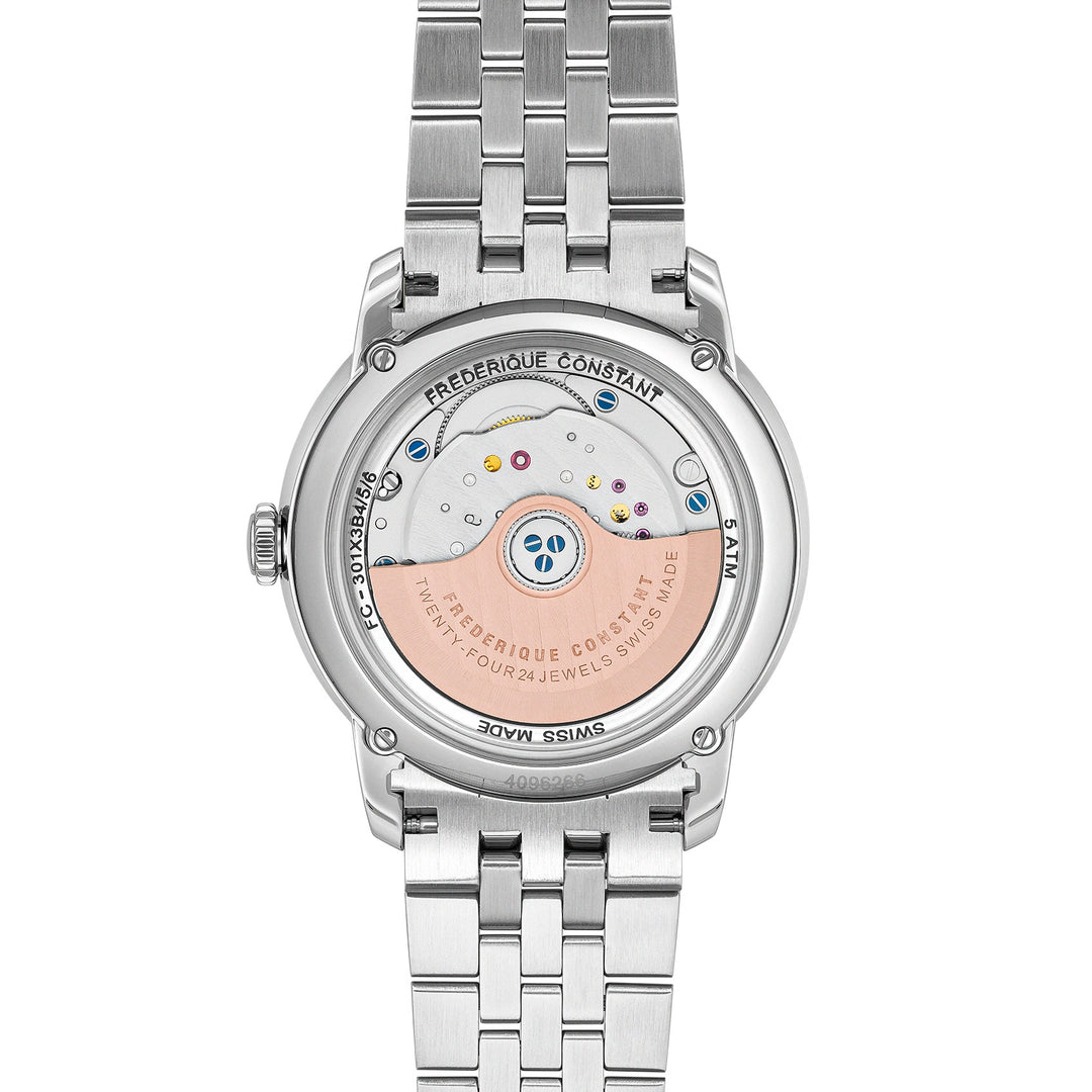 Frederique Constant Men's Silver Tone Case Blue Dial Automatic Watch