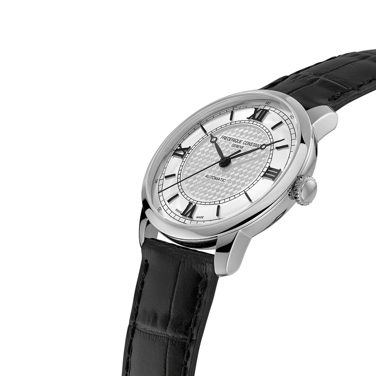 Frederique Constant Men's Silver Tone Case White Dial Automatic Watch - FC-301S3B6