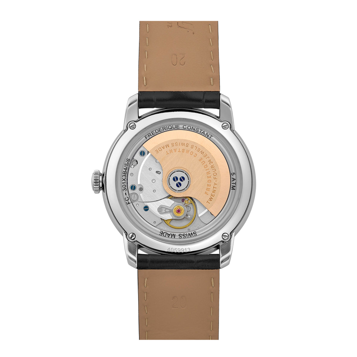 Frederique Constant Men's Silver Tone Case White Dial Automatic Watch - FC-301S3B6