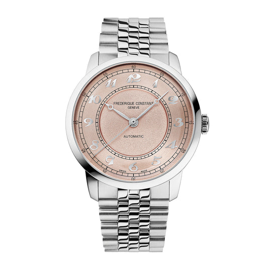 Frederique Constant Men's Silver Tone Case Salmon Dial Automatic Watch