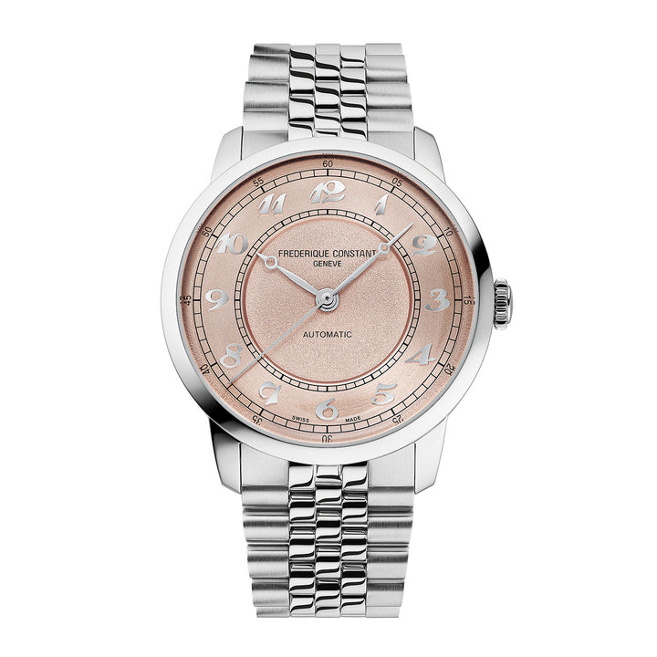 Frederique Constant Men's Silver Tone Case Salmon Dial Automatic Watch