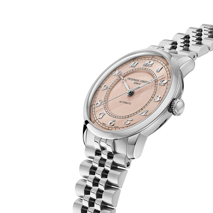 Frederique Constant Men's Silver Tone Case Salmon Dial Automatic Watch