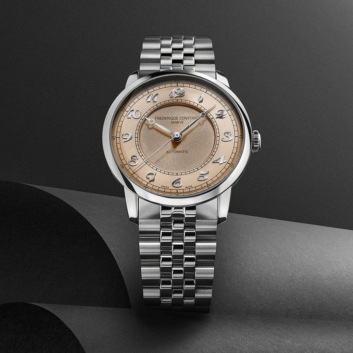 Frederique Constant Men's Silver Tone Case Salmon Dial Automatic Watch