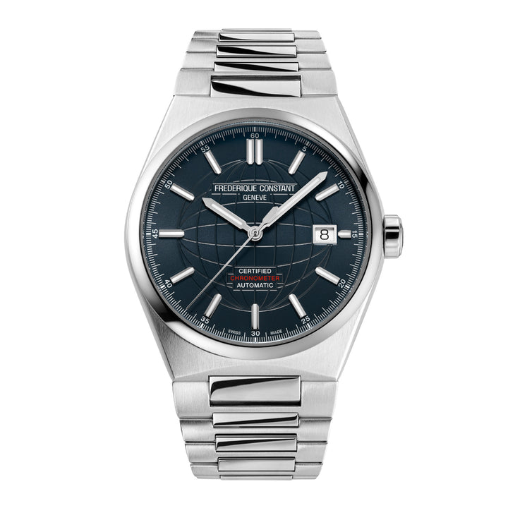 Frederique Constant Ladies Silver Tone Case Blue Dial Automatic Watch