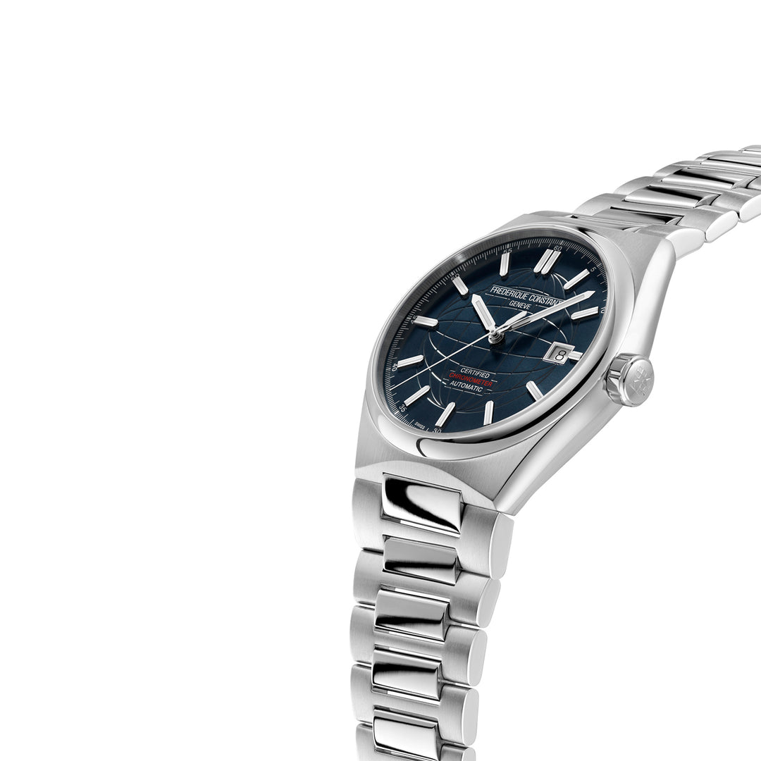 Frederique Constant Ladies Silver Tone Case Blue Dial Automatic Watch