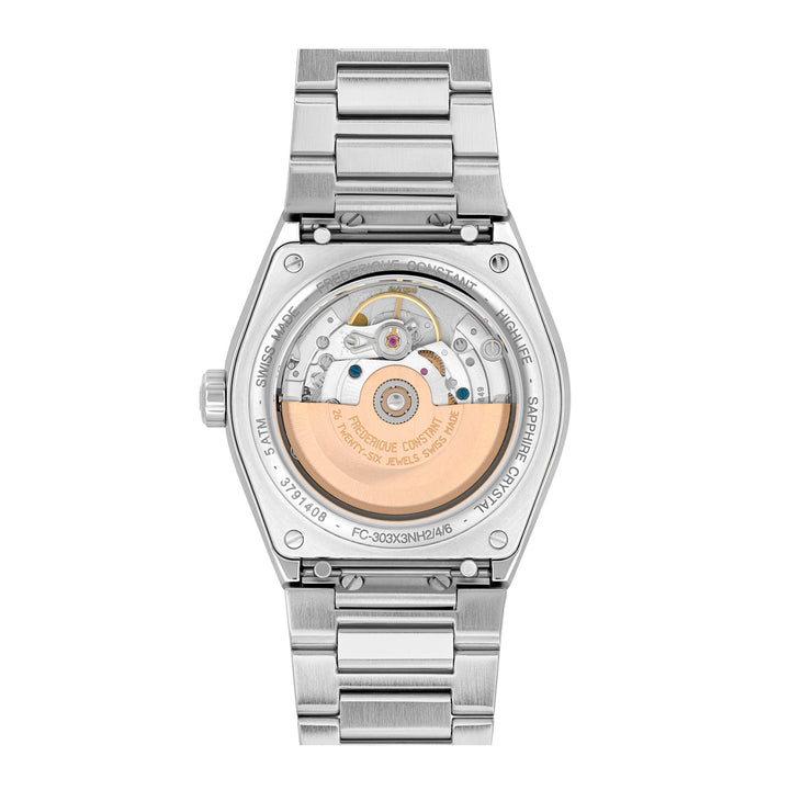 Frederique Constant Ladies Silver Tone Case Blue Dial Automatic Watch