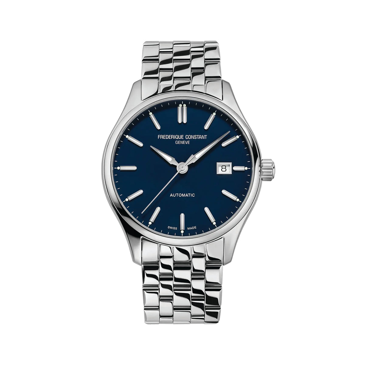 Frederique Constant Men's Silver Tone Case Blue Dial Automatic Watch - FC-303NN5B6B