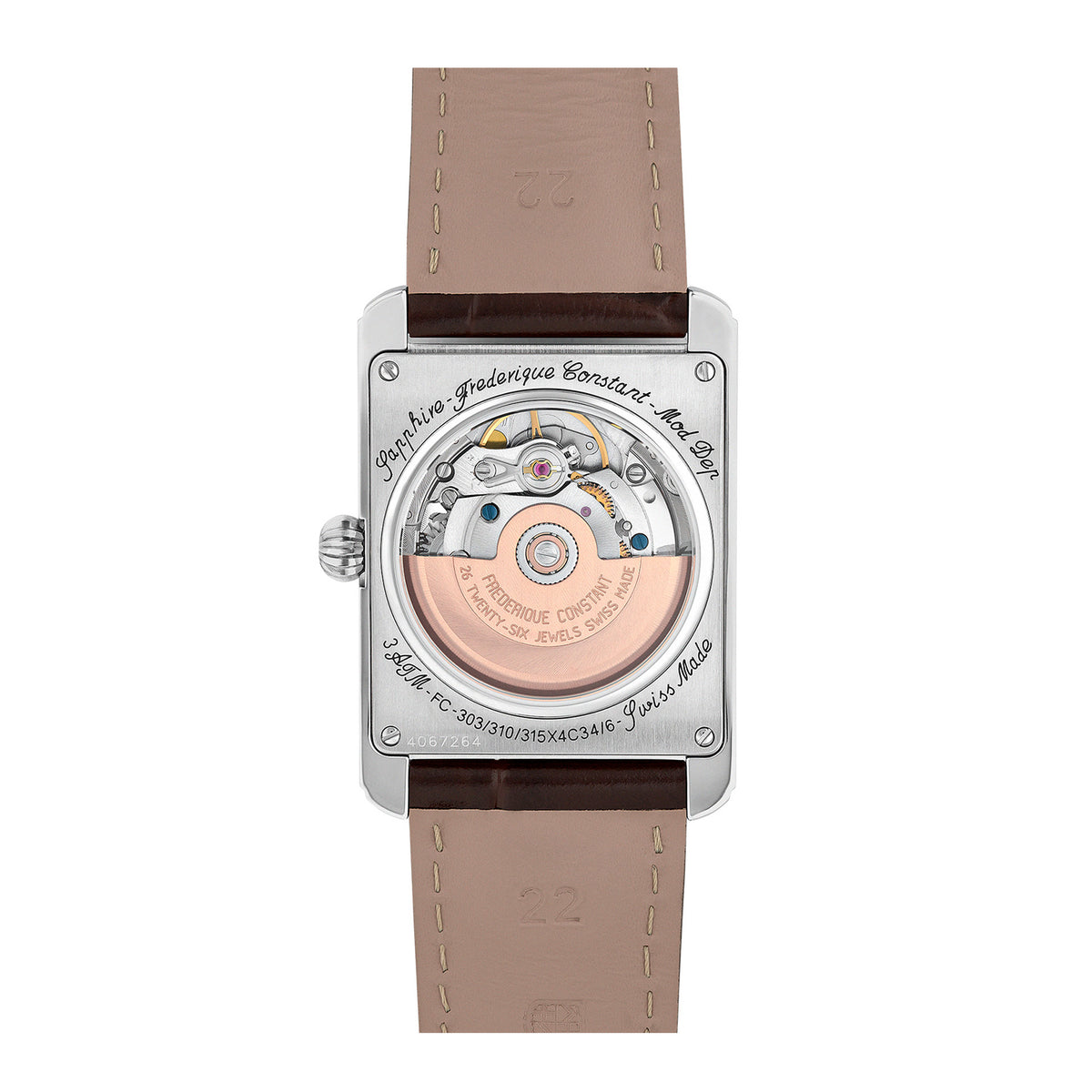 Frederique Constant Ladies Silver Tone Case Salmon Dial Automatic Watch