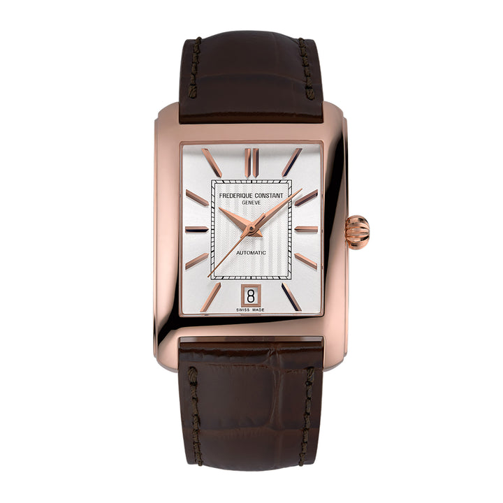 Frederique Constant Men's Rose Gold Tone Case Silver Dial  Automatic Watch