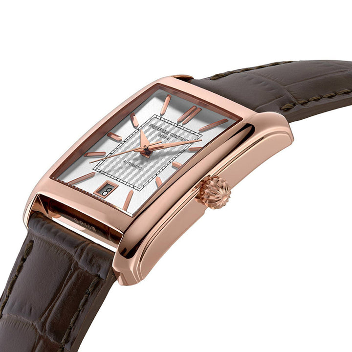 Frederique Constant Men's Rose Gold Tone Case Silver Dial  Automatic Watch