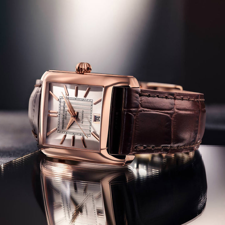 Frederique Constant Men's Rose Gold Tone Case Silver Dial  Automatic Watch