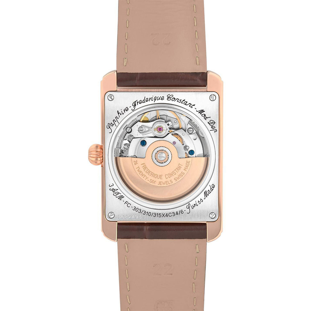 Frederique Constant Men's Rose Gold Tone Case Silver Dial  Automatic Watch