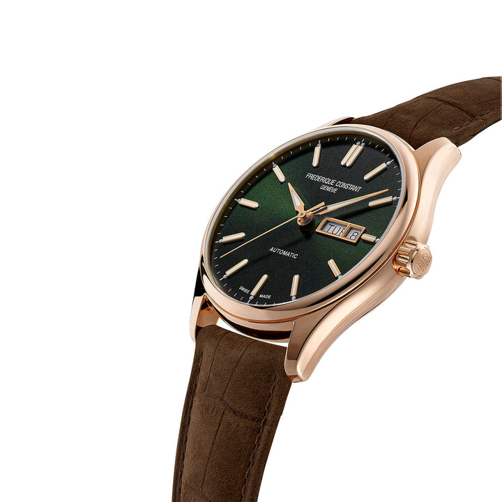 Frederique Constant Men's Silver Tone Case Green Dial Automatic Watch