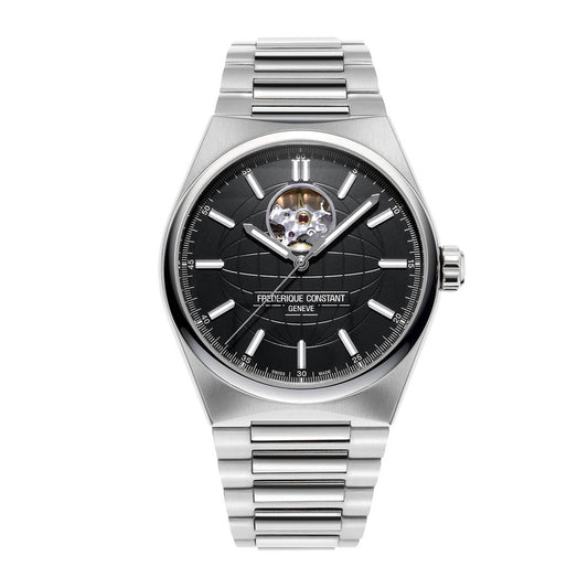 Frederique Constant Men's Watch Silver Tone Case Black Dial Automatic Watch