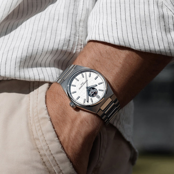 Frederique Constant Men's Rose Gold Tone Case White Dial Automatic Watch