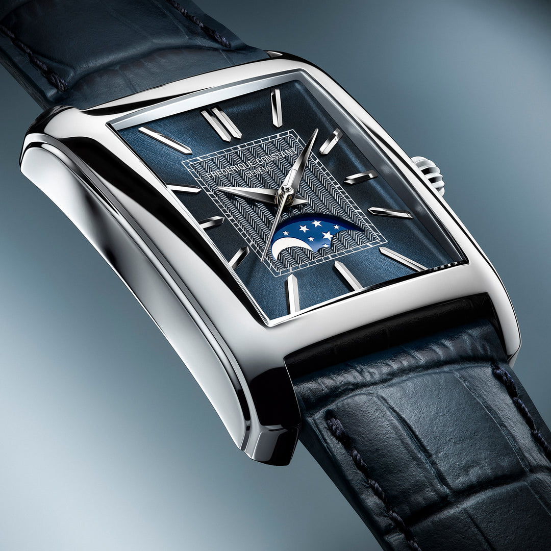 Frederique Constant Men's Silver Tone Case Blue Dial Automatic Watch
