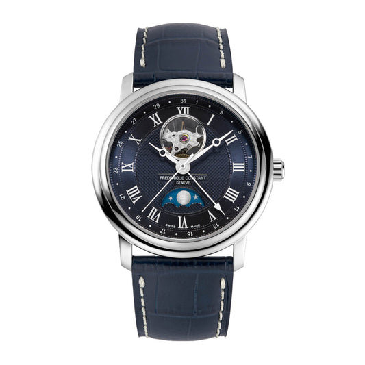 Frederique Constant Men's Watch Silver Tone Case Blue Dial Automatic Watch