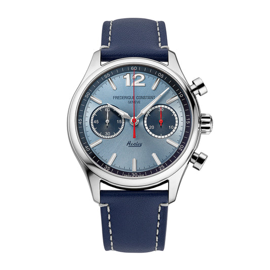 Frederique Constant Men's Silver Tone Case Ice Blue Dial Automatic Watch