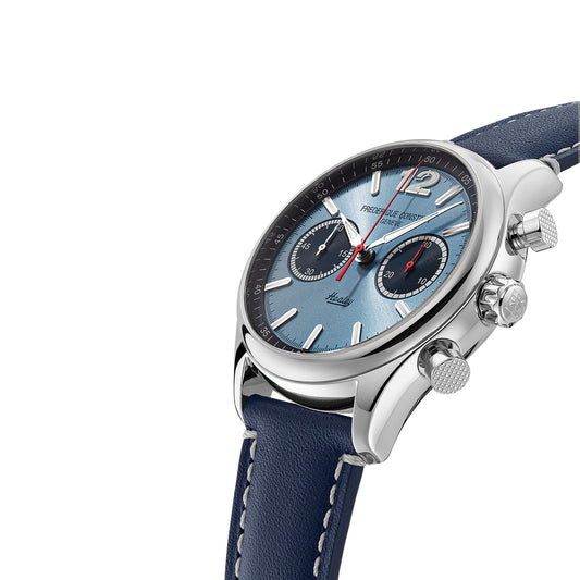 Frederique Constant Men's Silver Tone Case Ice Blue Dial Automatic Watch