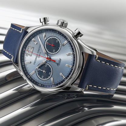 Frederique Constant Men's Silver Tone Case Ice Blue Dial Automatic Watch