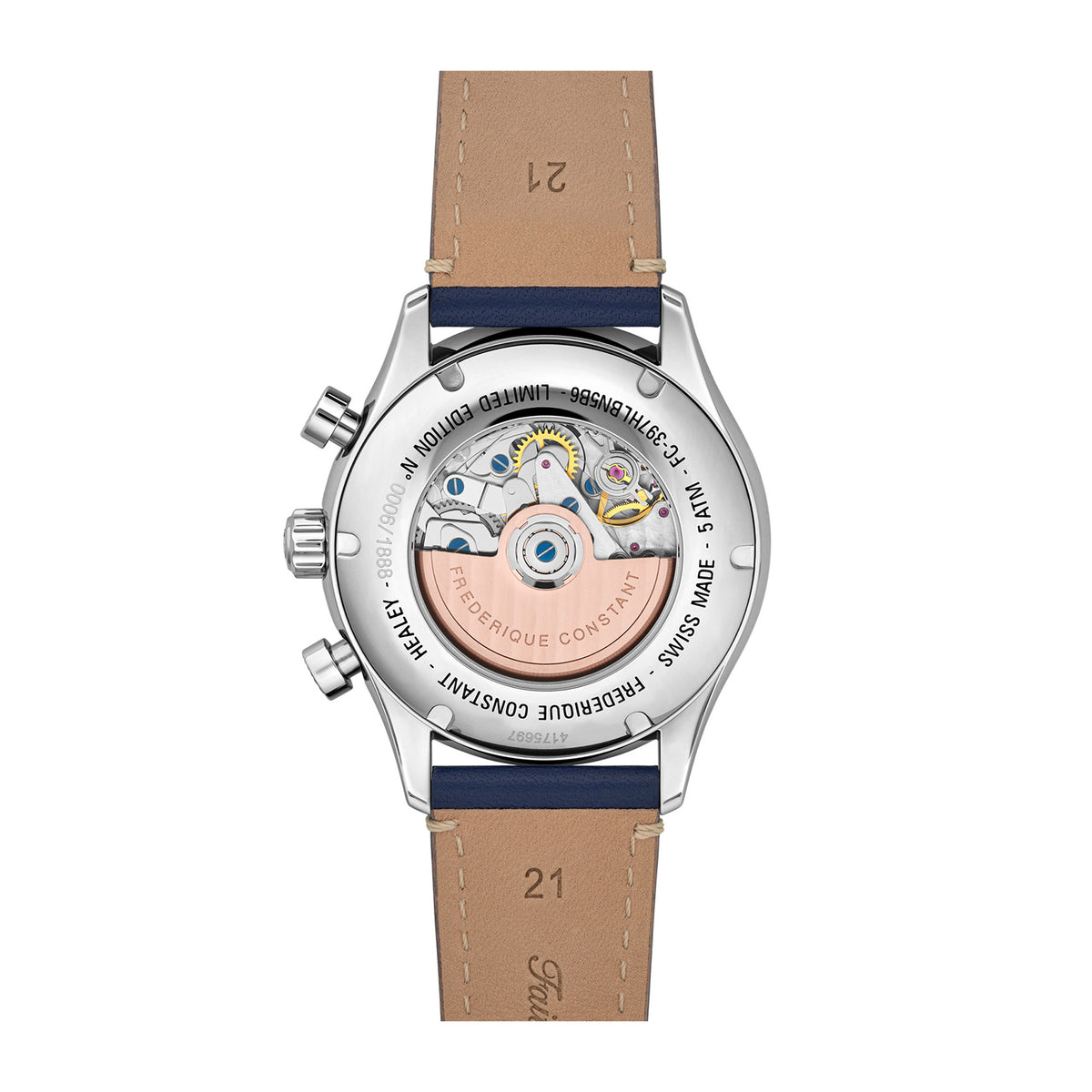 Frederique Constant Men's Silver Tone Case Ice Blue Dial Automatic Watch