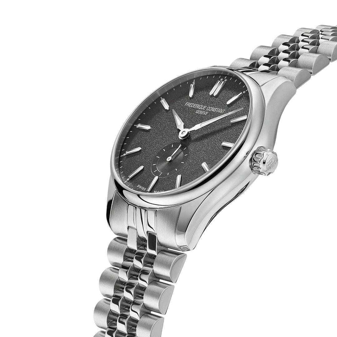 Frederique Constant Men's Silver Tone Case Black Dial Automatic Watch
