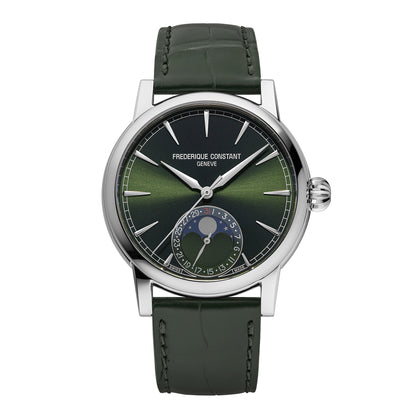 Frederique Constant Men's Silver Tone Case Green Dial  Automatic Watch - FC-716GR3H6