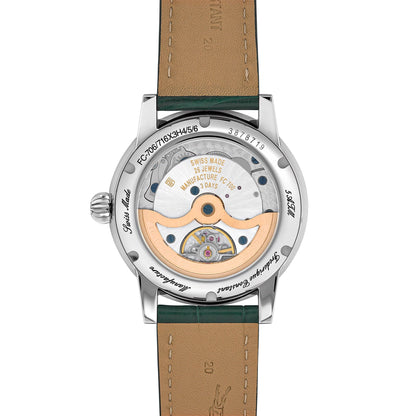 Frederique Constant Men's Silver Tone Case Green Dial  Automatic Watch - FC-716GR3H6