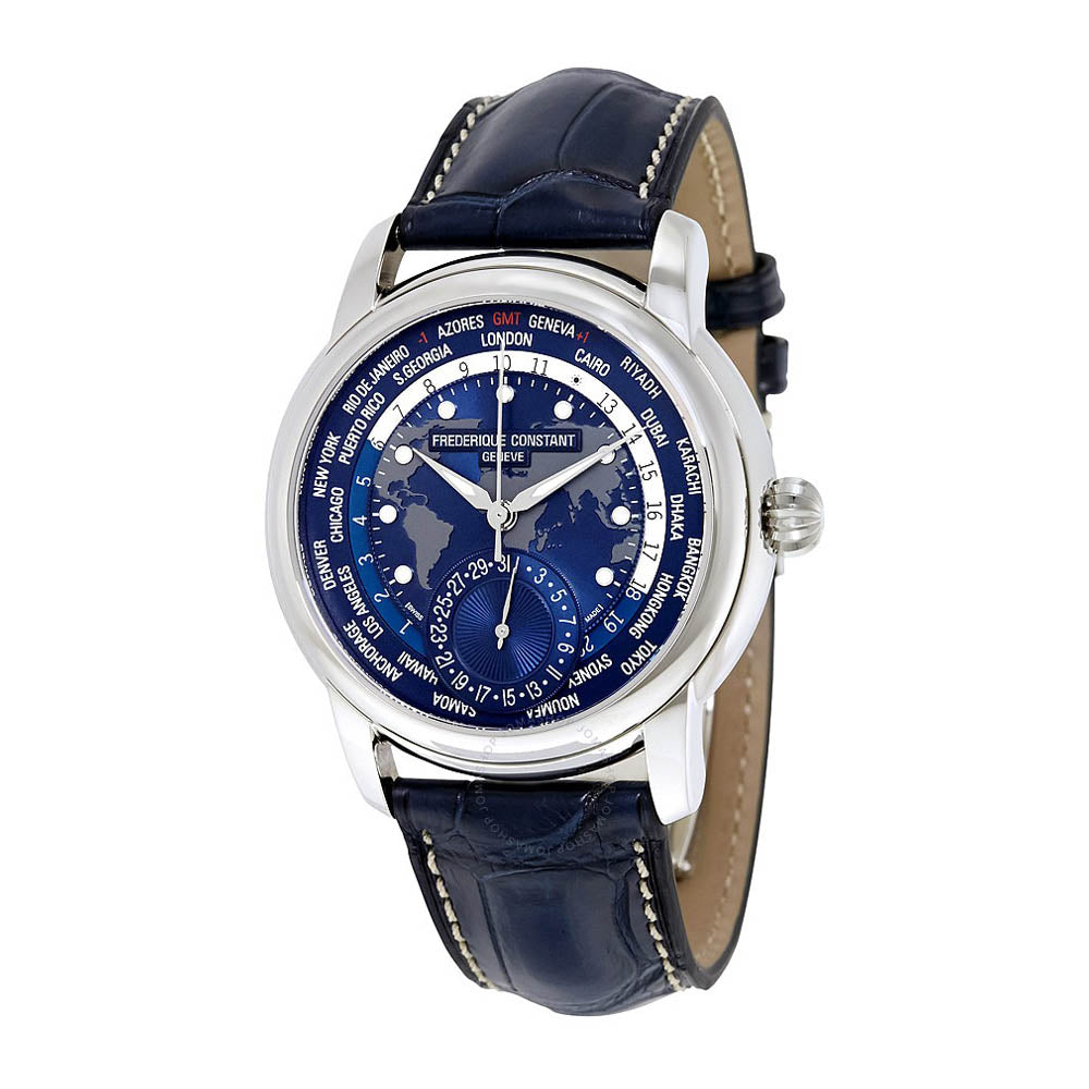 Frederique Constant Men's Watch Silver Tone Case Blue Dial Automatic Watch