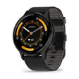 Garmin Venu 3 Slate Stainless Steel Bezel With Black Case And Leather Band Includes Black Silicone Band  Full Color Display Watch